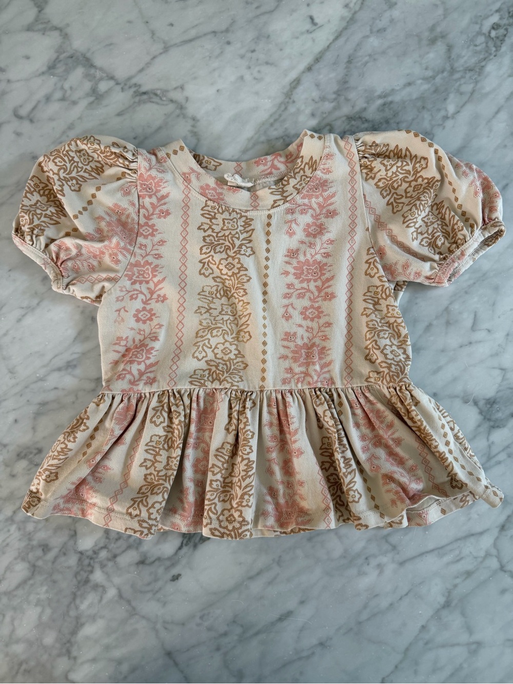 Apolina Cream Floral Peplum Top